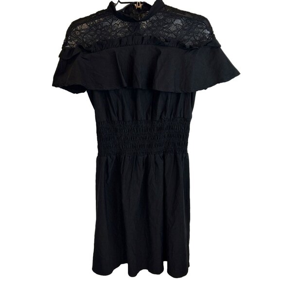 Aamikast Mini Dress Women's Black WhimsiGoth Dark Academia Lace Size Small - Picture 3 of 10